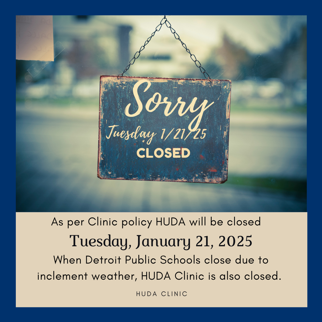 Announcements - HUDA Free Community Health Clinic - CLOSED%20Tues%201