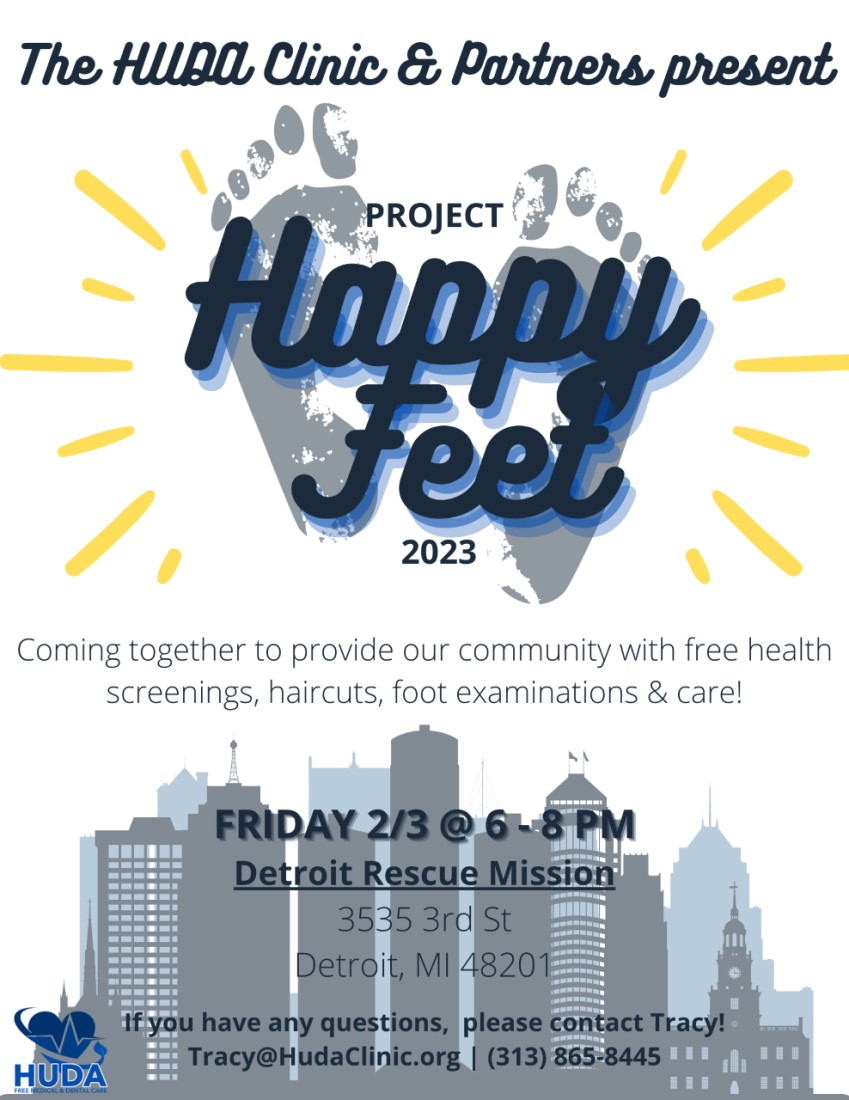 Free Clinic Detroit: Community Heath Center - No Insurance | HUDA Clinic - thumbnail_happy_feet_2023